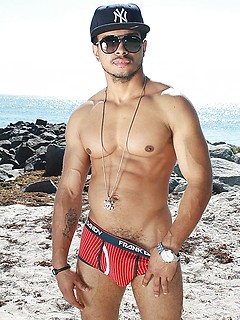 Wow can you imagine finding Castro stroking his huge cock in the beach