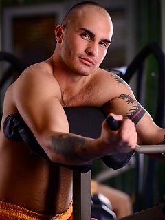 Hairy dude in a gym