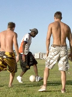 Sexy euro jocks play soccer and then fuck