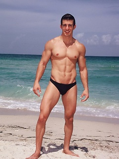 Sexy Zack Johnathan shows off his body on the beach