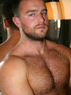 Solo session of alpha male with hairy chest