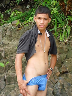 Handsome and horny latin guy demonstrates body