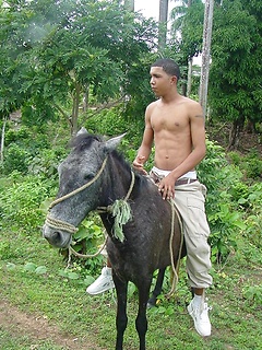 Sexy latino twink posing for the camera outdoors