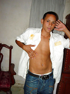 Sweet Latin boy plays with his cock