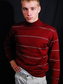 Sportsman shows the strong body in various poses