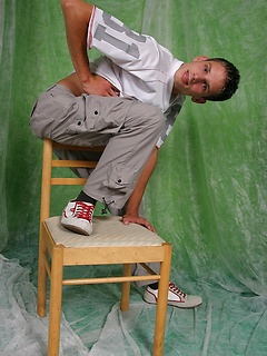 Horny european boy jacking off