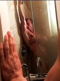 Two muscle hunks jerking off