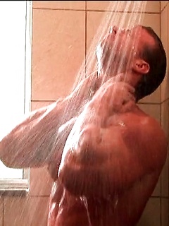 Two muscle hunks jerking off