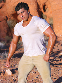 Handsome muscle boy Karl Kasper puts on real show