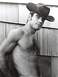 Retro gay cowboy erotic photo session