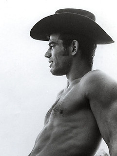 Retro gay cowboy erotic photo session