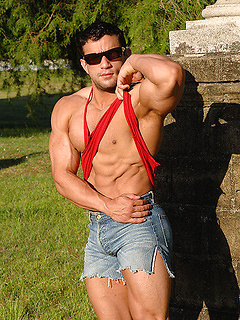 Hot brunette Nacho posing outdoor