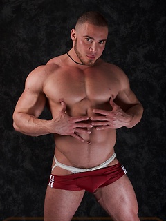 Sexy bodybuilder Angelo shows off his jock butt