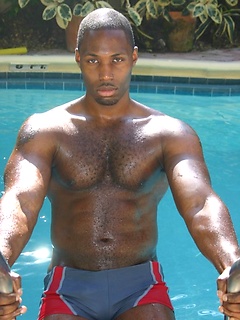 Straight black guy shows his biceps