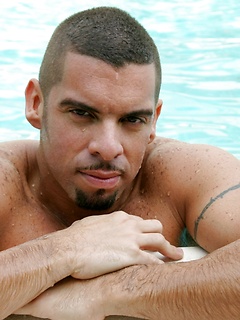 Very sexy latin stud stroking dick