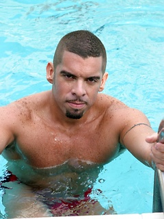 Very sexy latin stud stroking dick