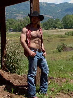 Masculine, hairy and beefy Adam Champ solo posing