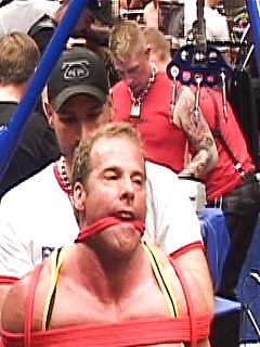 Muscled gay stud gets bounded