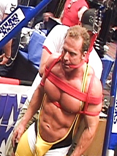 Muscled gay stud gets bounded