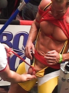 Muscled gay stud gets bounded