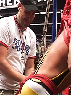 Muscled gay stud gets bounded