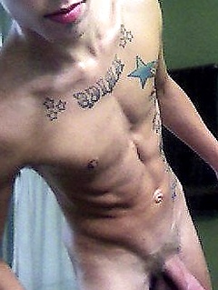 Young gay twinks show muscles and dicks