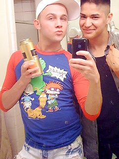 Invitingly shaking the hard gay dicks