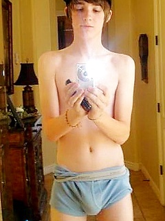 Boy twinks record nude cocks on mobile phones