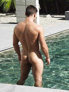 Gay moves apart his legs for some cock penetration