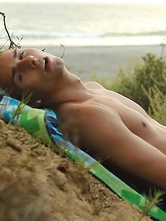 Jacobey London jerks off on a nude beach while checking out other hot naked guys
