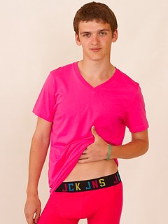 Stare at Danny Roulier exposing his body in trunks