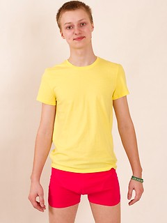 Cute blonde guy Matthew Philipps poses first-time