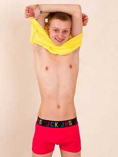 Cute blonde guy Matthew Philipps poses first-time