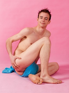 Cute twink Demas Tyrr poses in towel after taking a shower