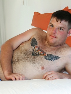 Pocket cub Leo Stone shows off his furry body and his thick, pierced cock in this fantasy solo photo shoot 