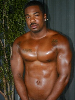 Black daddy oiled his hot brown chest