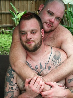 Tattooed bear cubs Nick Quik and Johnny Francis