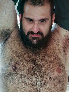  Italian bear Urs Milano shows off his sexy hairy chest and furry hole in this red hot Spanish photo shoot