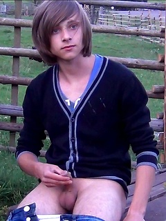 Emo boy toying in the evening