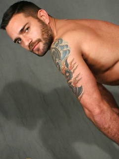 Handsome muscle bear Edu Boxer has the most beautiful eyes, perfect face, amazing body and of course a big uncut dick