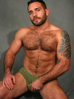 Handsome muscle bear Edu Boxer has the most beautiful eyes, perfect face, amazing body and of course a big uncut dick