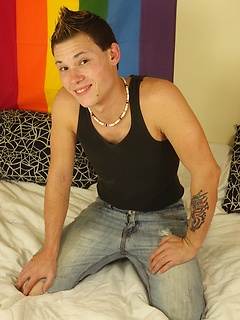 Bladen Sawyer masturbates with cock ring on.