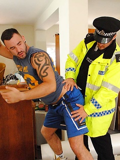Bent cop Ben Brown continues filthy fucking with hairy hunk Bruno Knight