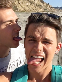 Two teen gay boyfriends have fun